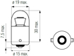 Изображение Bosma lempute BA15s, 12V, 10W,  R10W LL                                                                                                               