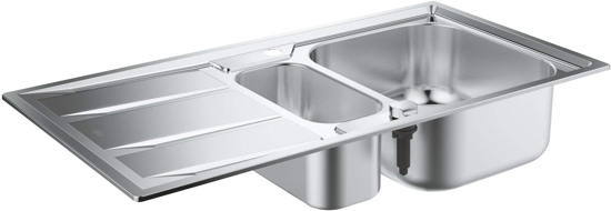 GROHE K400 | 1,5 dubenelio | Virtuvine kriaukle - montuojama ant virsaus, apverciama, automatinis dubenelio nutekejimas | itraukta: nuoteku vamzdziu r