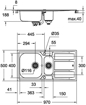 GROHE K400 | 1,5 dubenelio | Virtuvine kriaukle - montuojama ant virsaus, apverciama, automatinis dubenelio nutekejimas | itraukta: nuoteku vamzdziu r